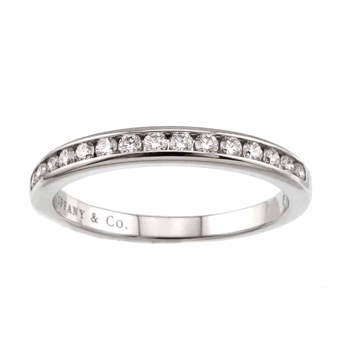 Half Diamond band Ring Platinum Size6.5-6.75(US)