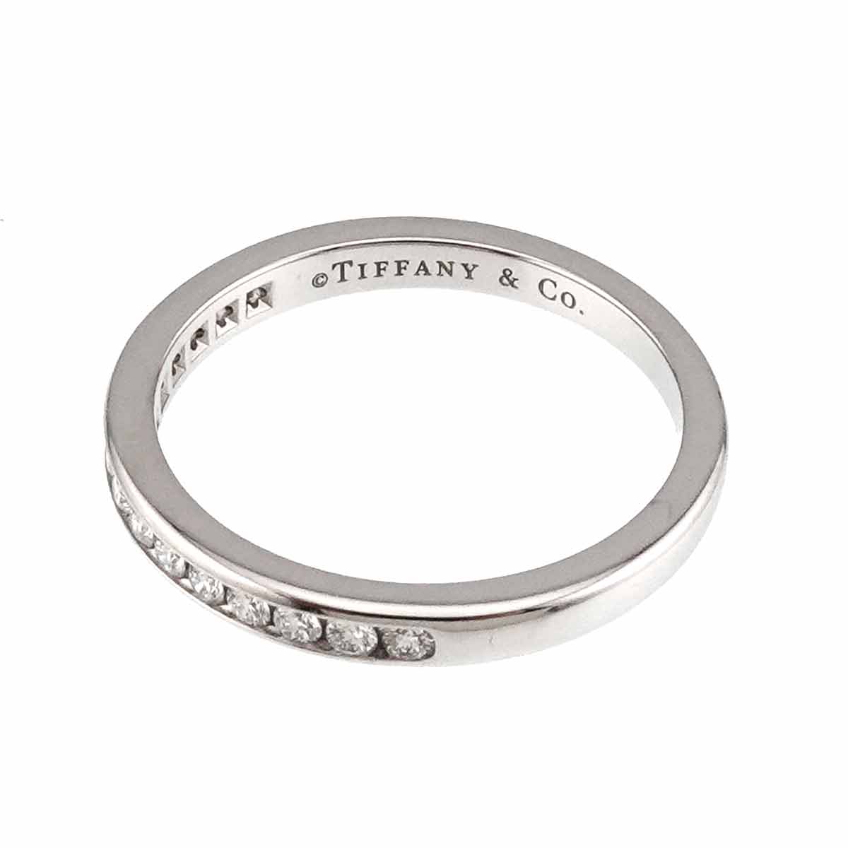 Half Diamond band Ring Platinum Size6.5-6.75(US)