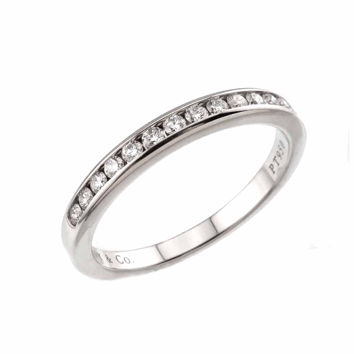 Half Diamond band Ring Platinum Size6.5-6.75(US)