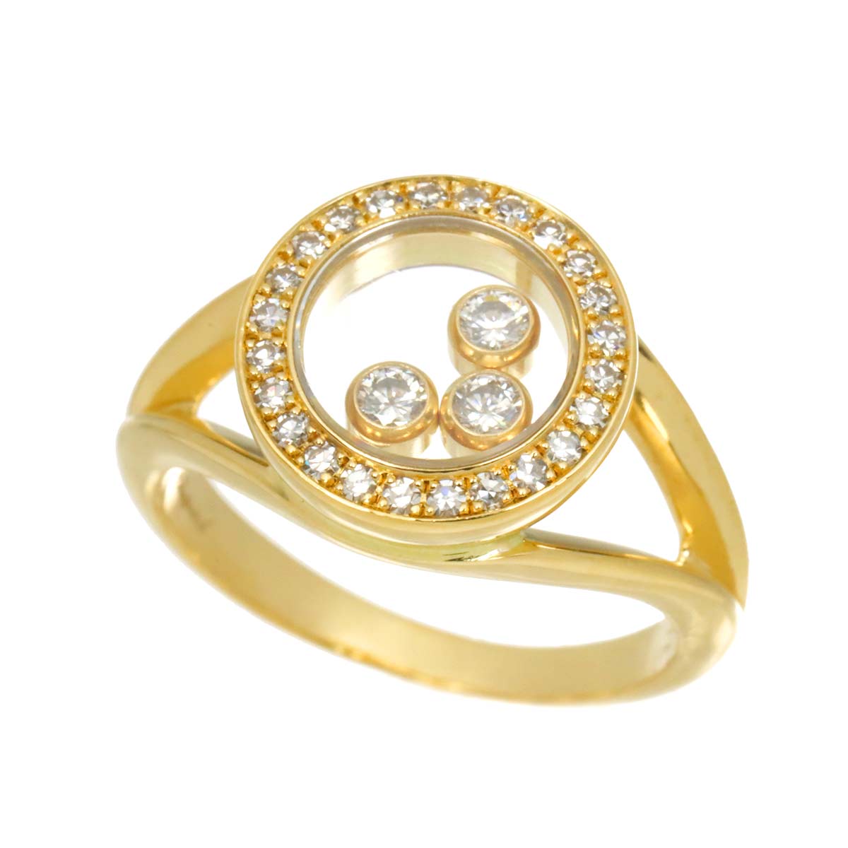 Happy Diamond Ring 18K YG 750 Size4.75-5(US)