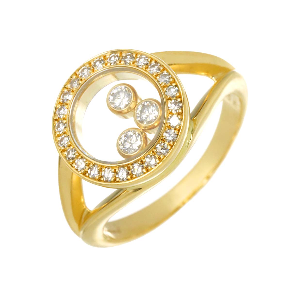 Happy Diamond Ring 18K YG 750 Size4.75-5(US)