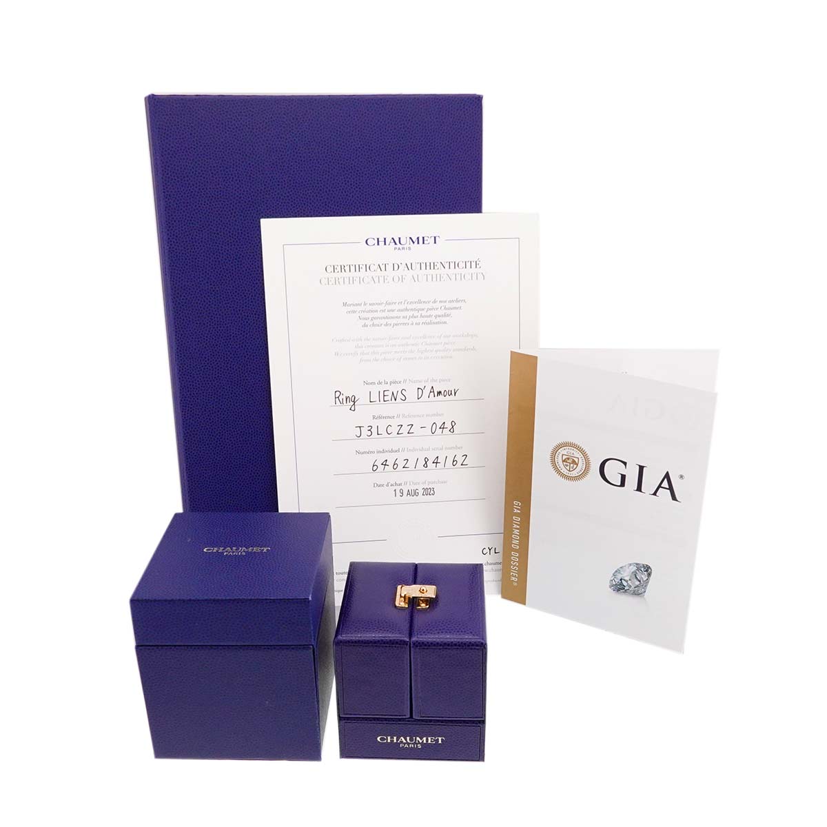 Liens Damour Diamond 0.33ct G/VS2/3EX Ring Pt size4.5(US)