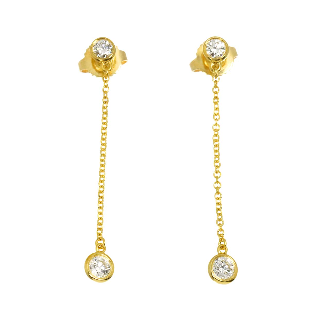 By The Yard Diamond Earrings Pierced 18K Yellow Gold 750