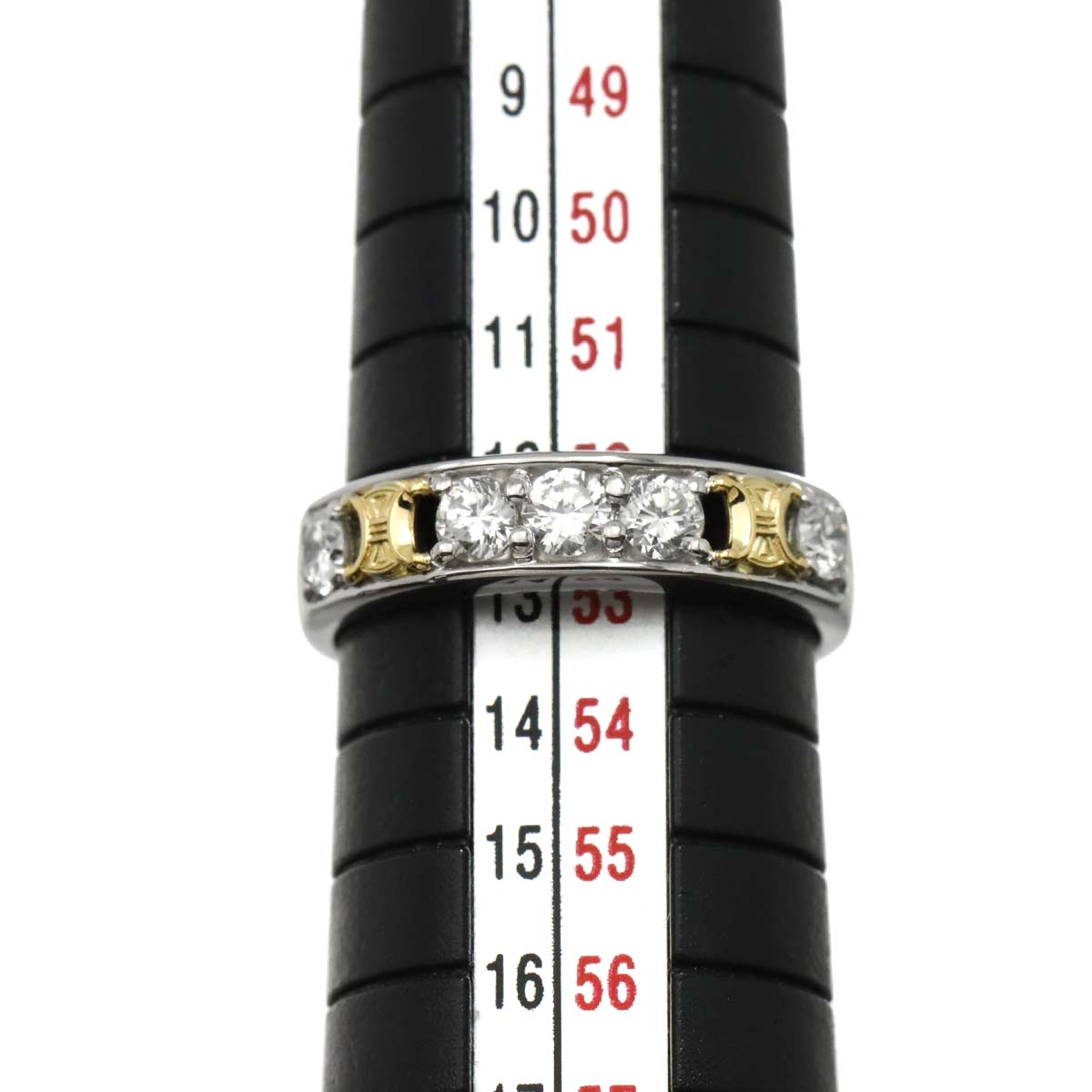 Triomphe Diamond 0.56ct Ring Pt 18K YG 750 size6(US)