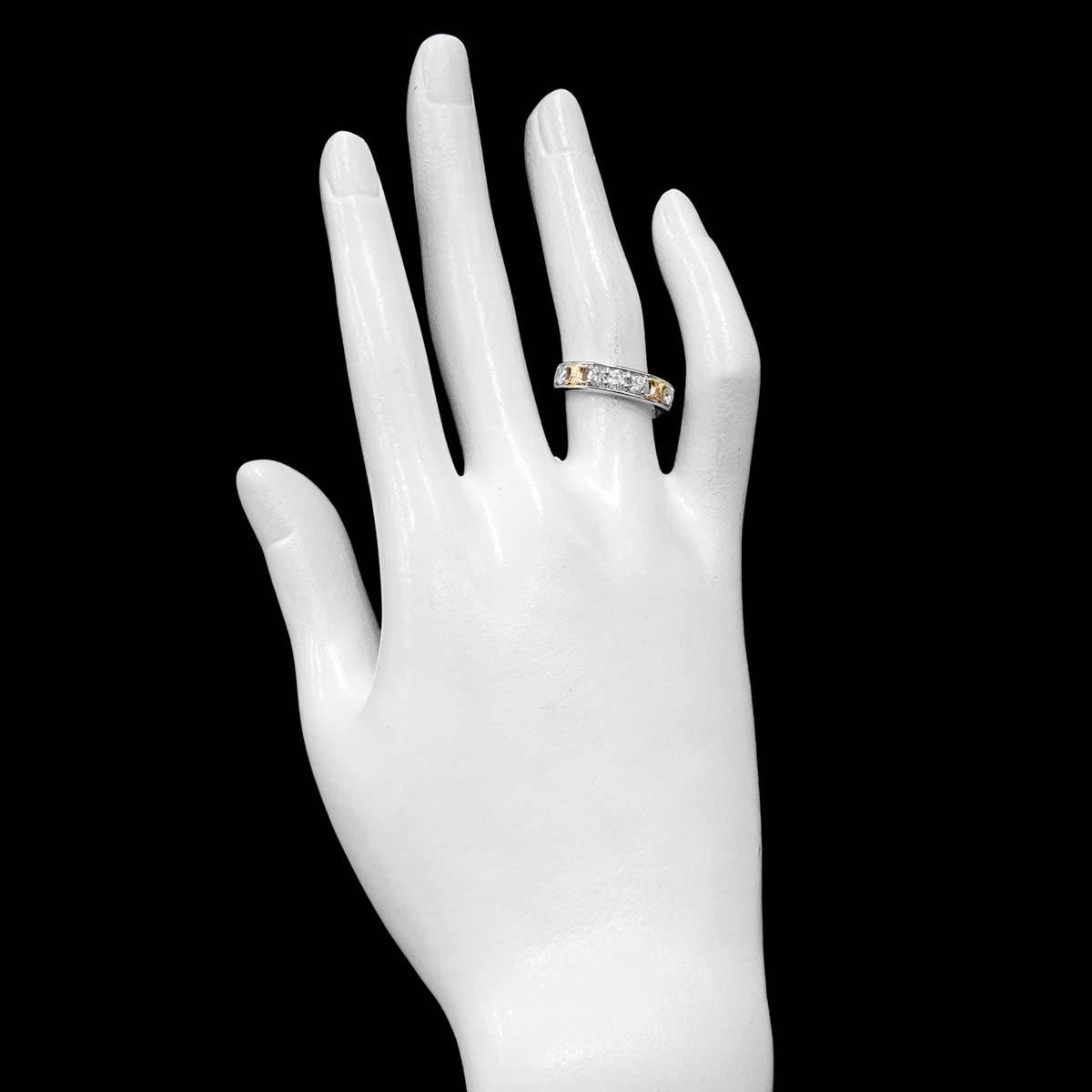 Triomphe Diamond 0.56ct Ring Pt 18K YG 750 size6(US)