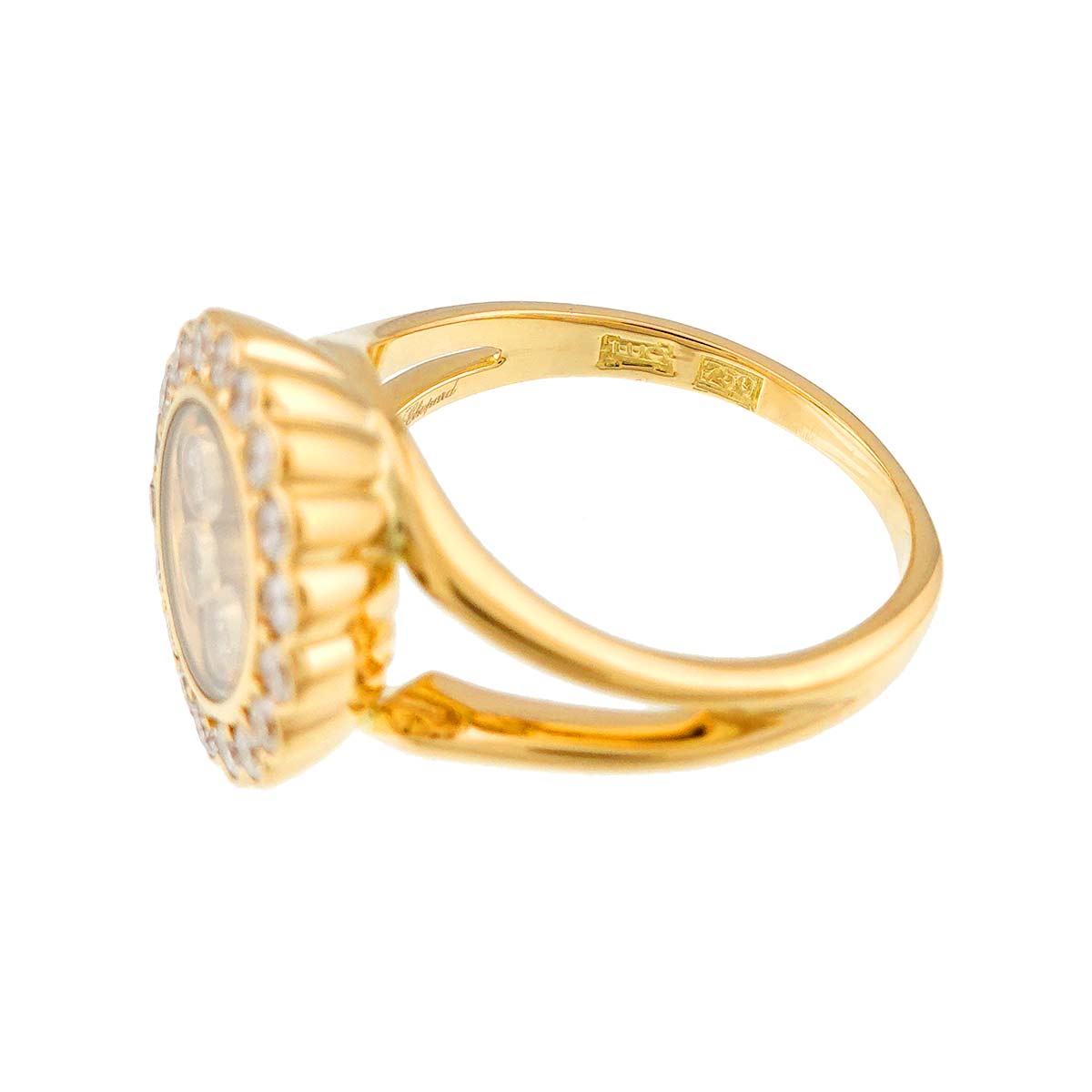 Happy Diamond Ring 18K YG 750 Size5.5-5.75(US)