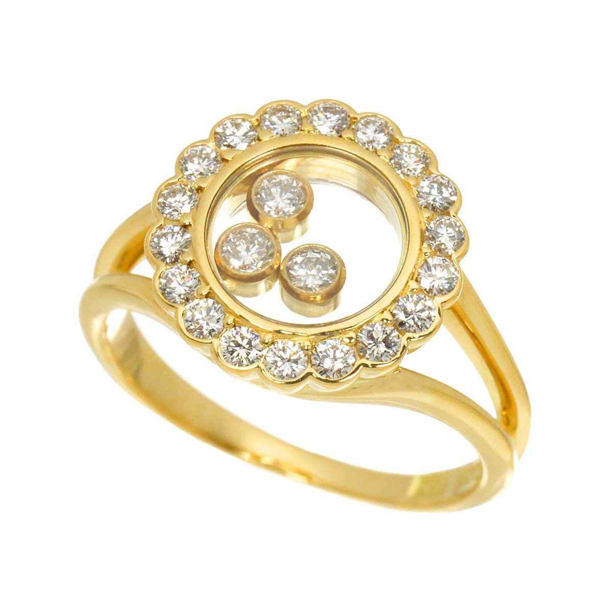 Happy Diamond Ring 18K YG 750 Size5.5-5.75(US)