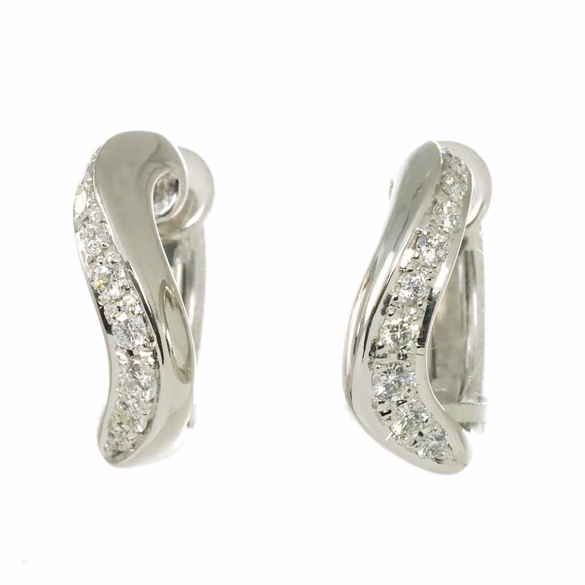 Diamond 0.12ct/0.12ct Earrings Clip on 18K White Gold 750