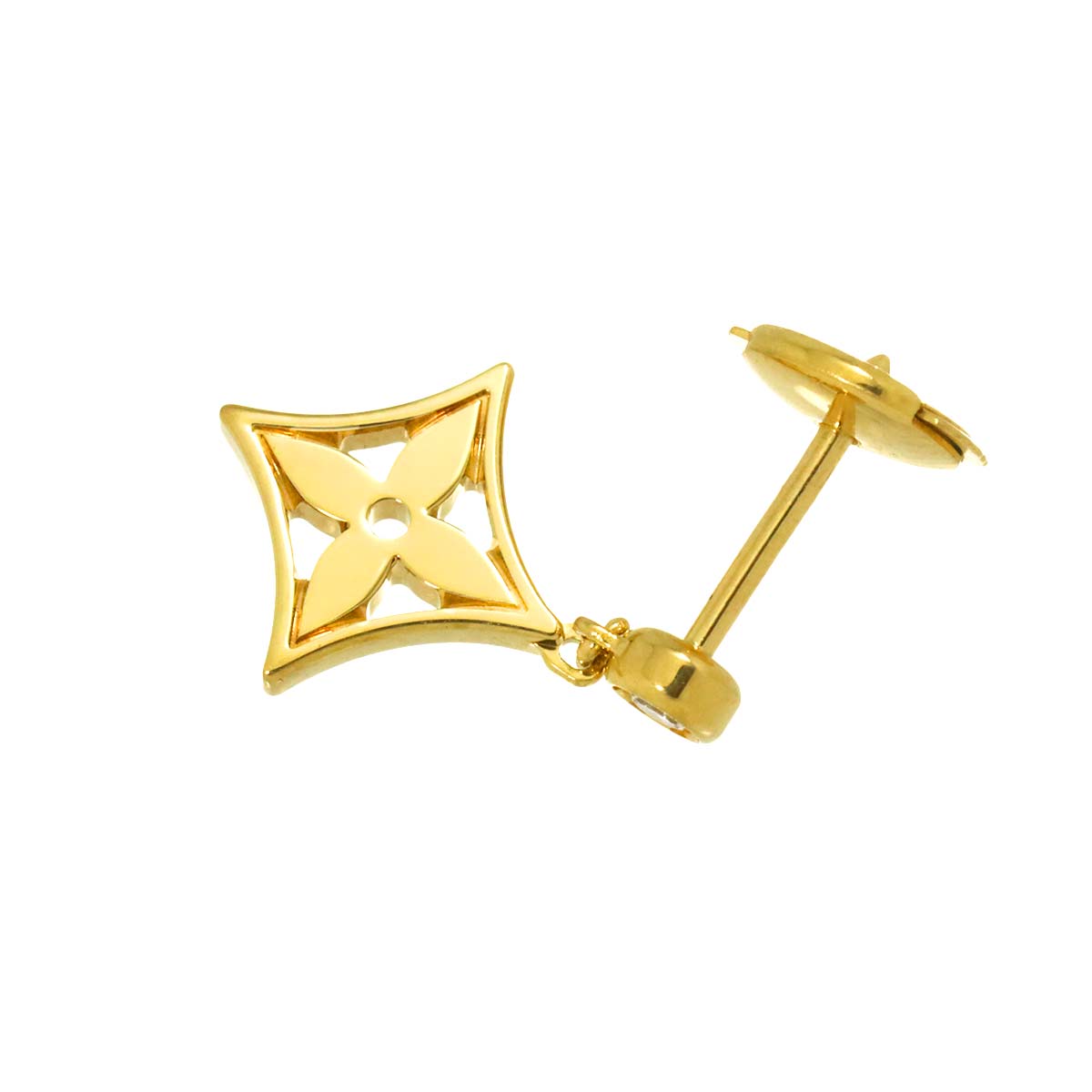 Diamond Earring Pierced 18K YG One Piece only