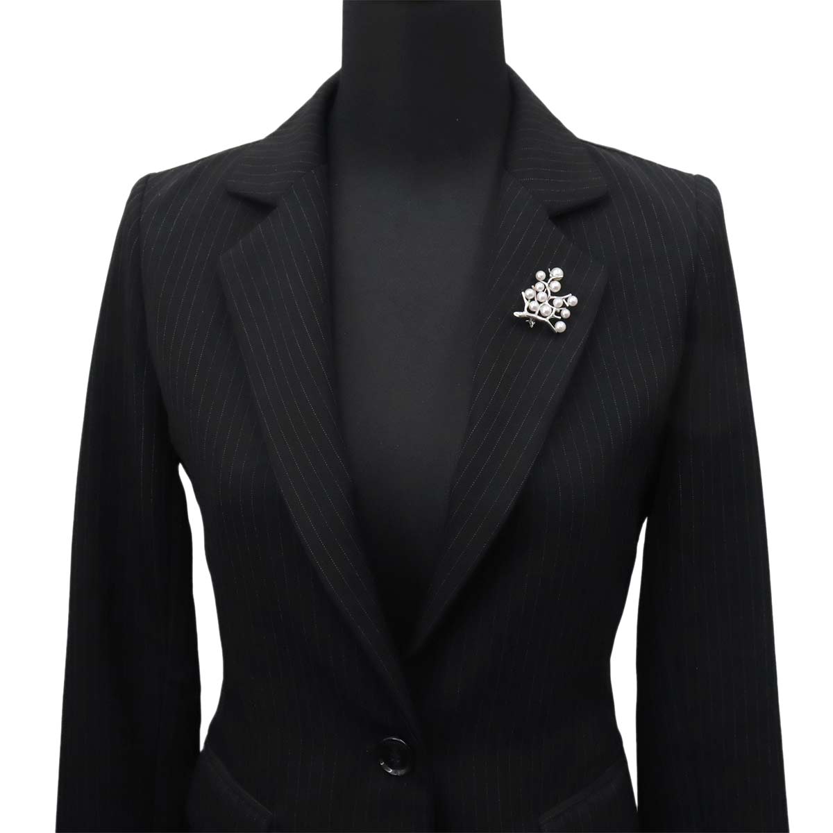 Akoya Pearl 6.8-4.8mm Brooch 18K White Gold 750