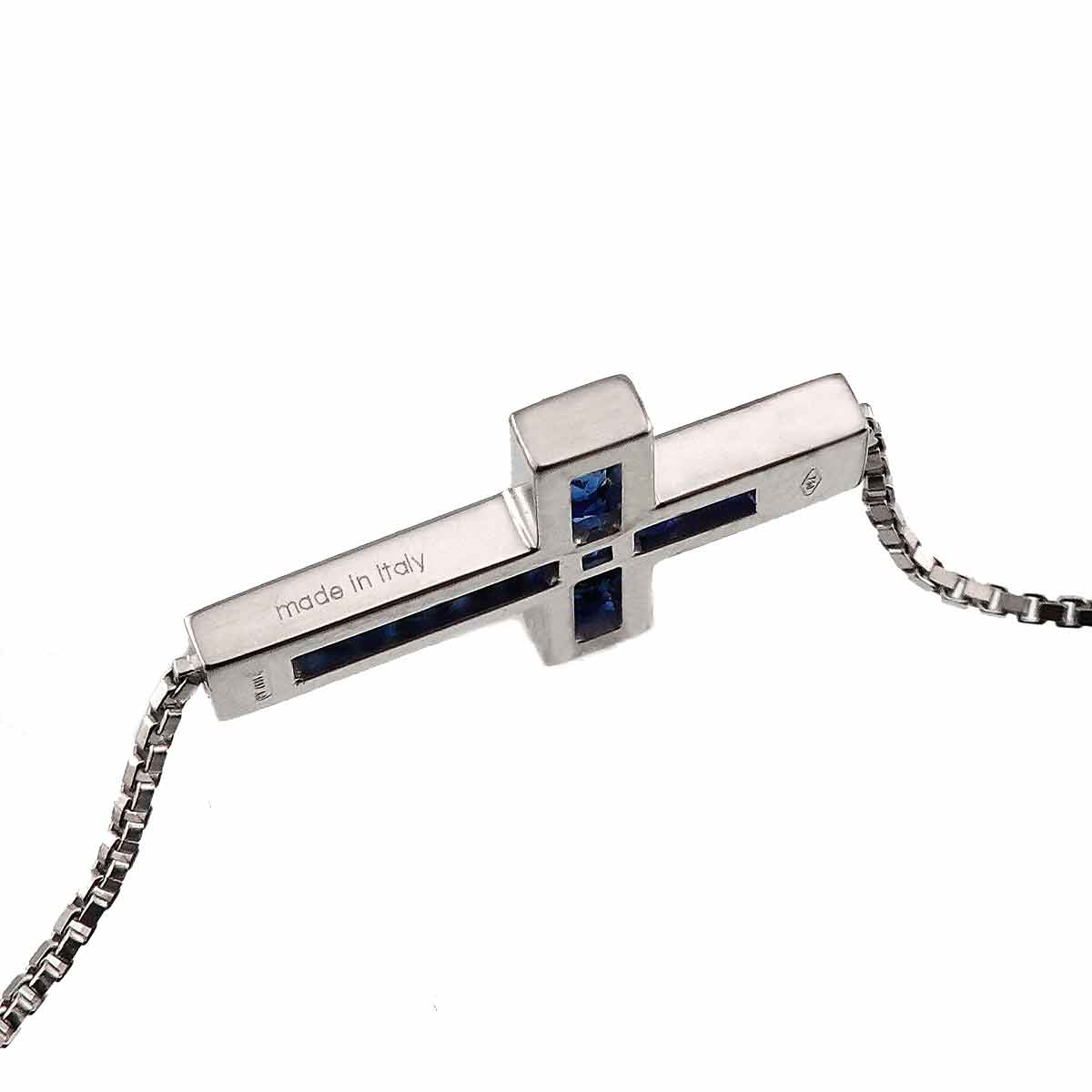 Cross Sapphire Bracelet 18K WG White Gold 750