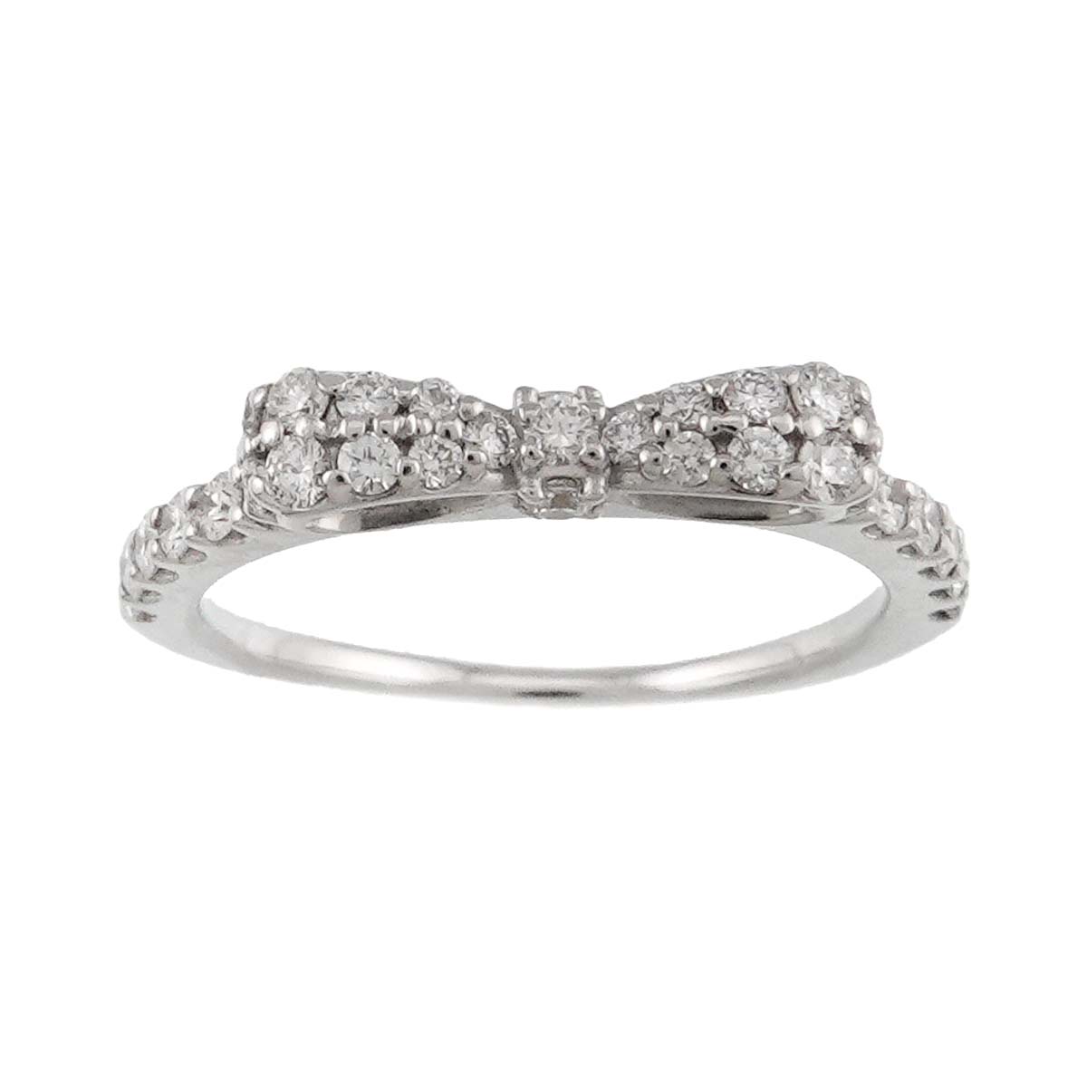 Pave Diamond 0.35ct Ring 18K WG 750 Size4.5(US)