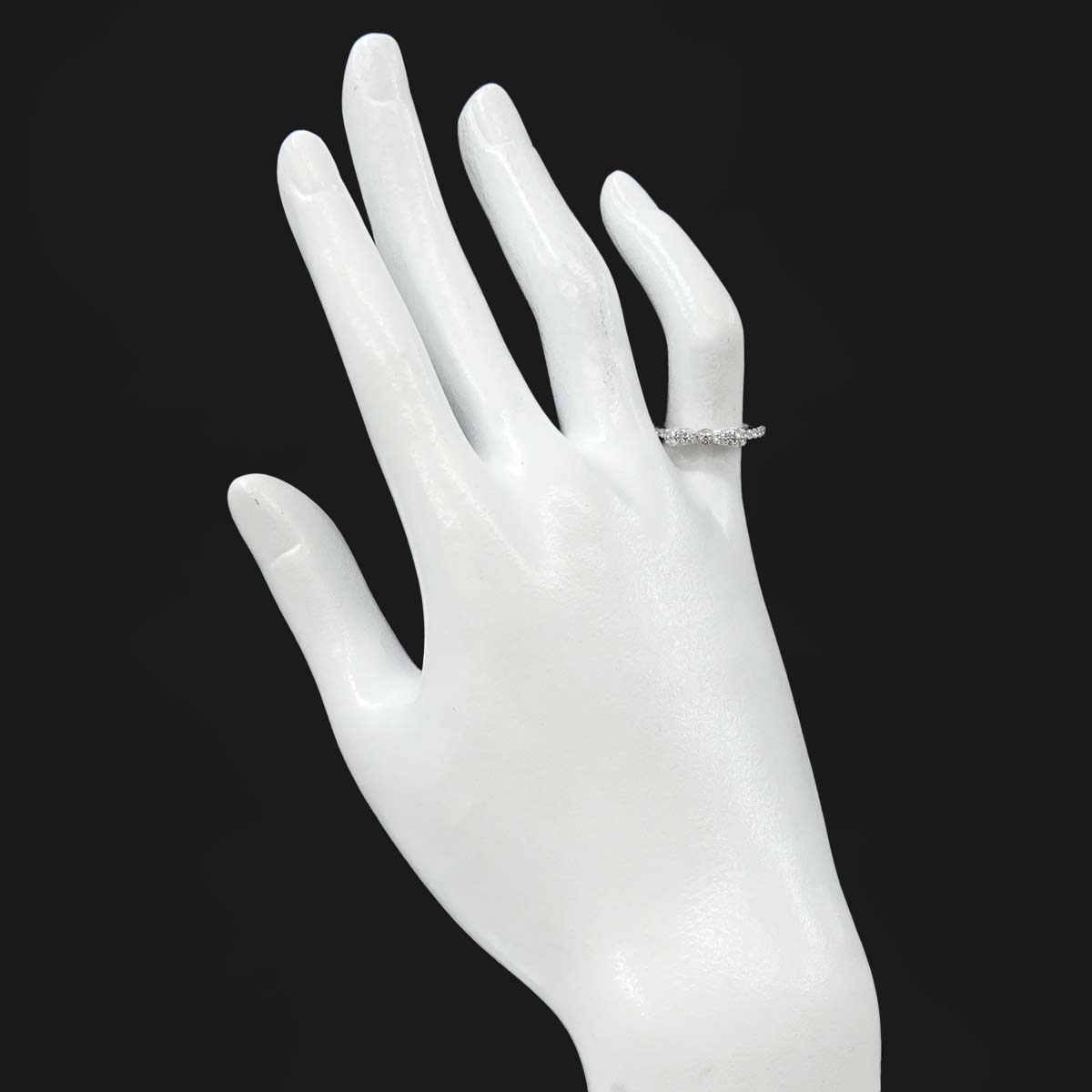 Pave Diamond 0.35ct Ring 18K WG 750 Size4.5(US)