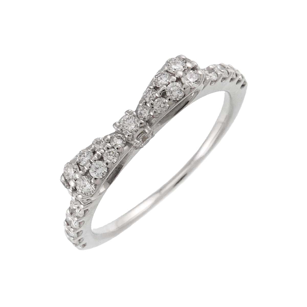 Pave Diamond 0.35ct Ring 18K WG 750 Size4.5(US)