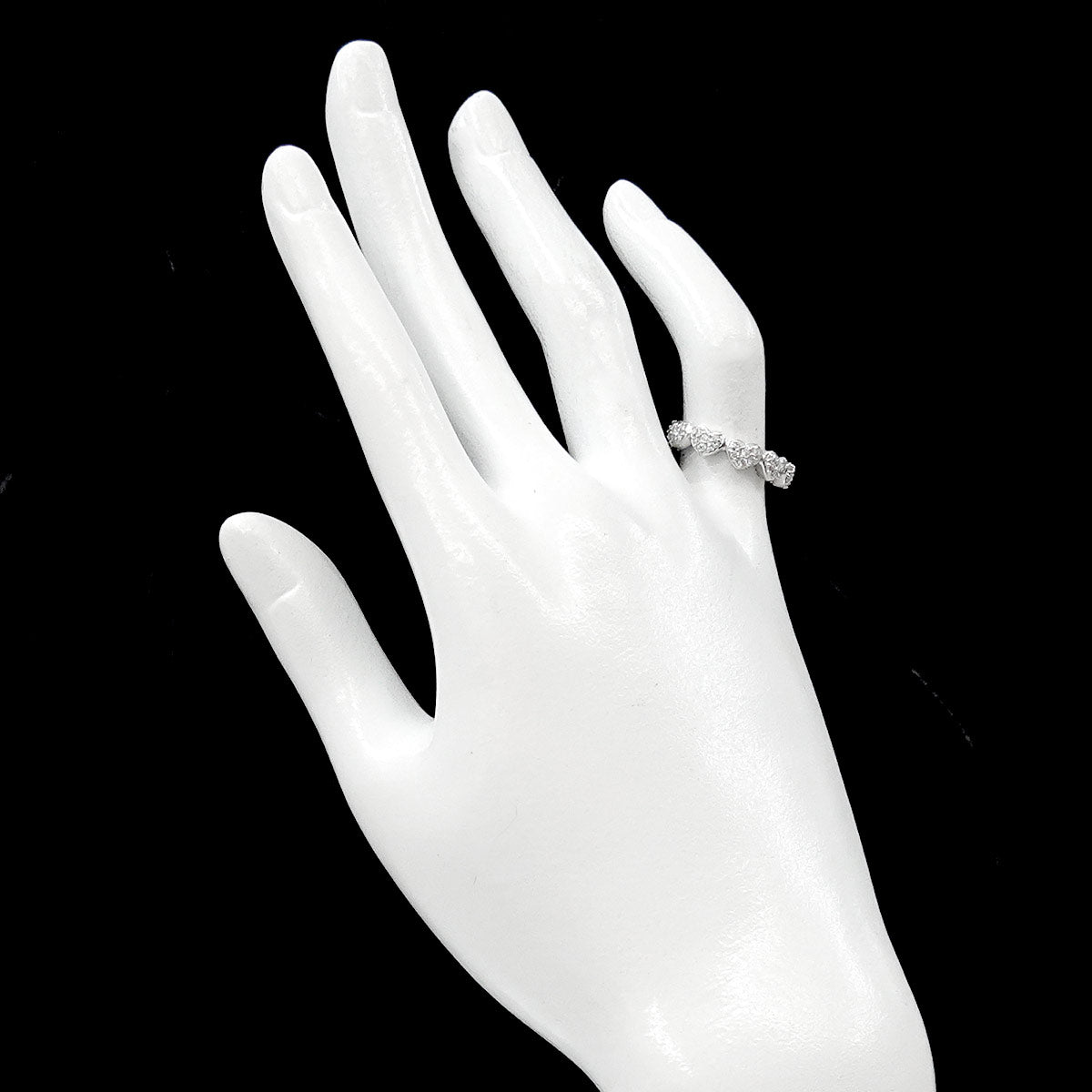 Heart Motif Diamond 0.27ct Ring 18K WG 750 Size4.75-5(US)