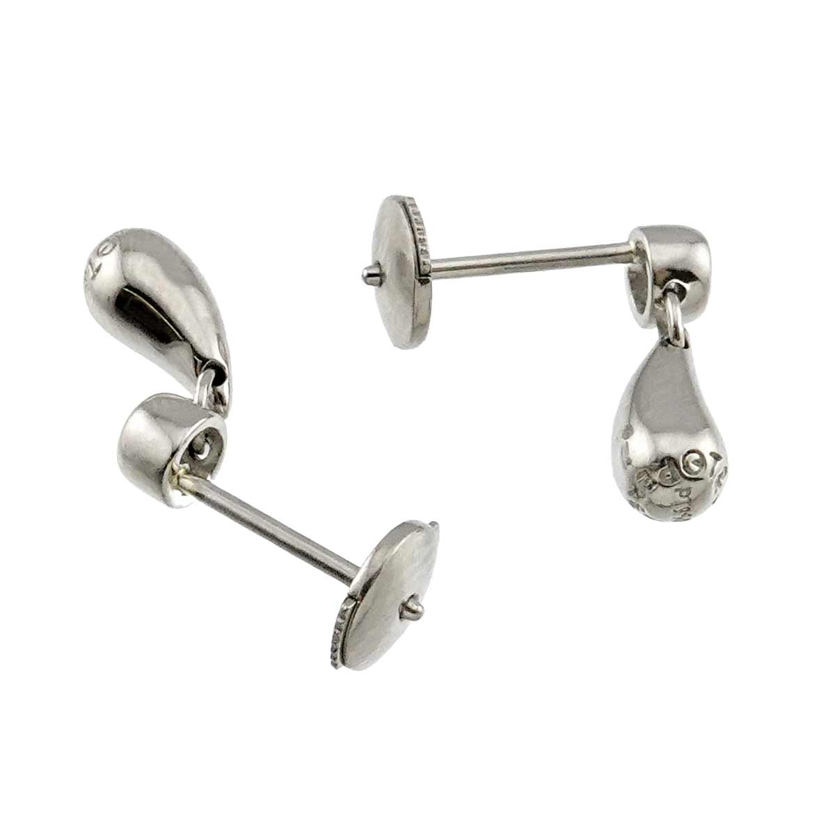 Teardrop Diamond Earrings Pierced Pt