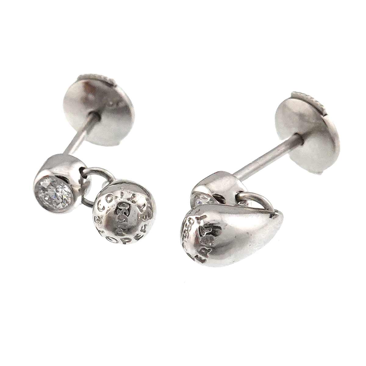Teardrop Diamond Earrings Pierced Pt