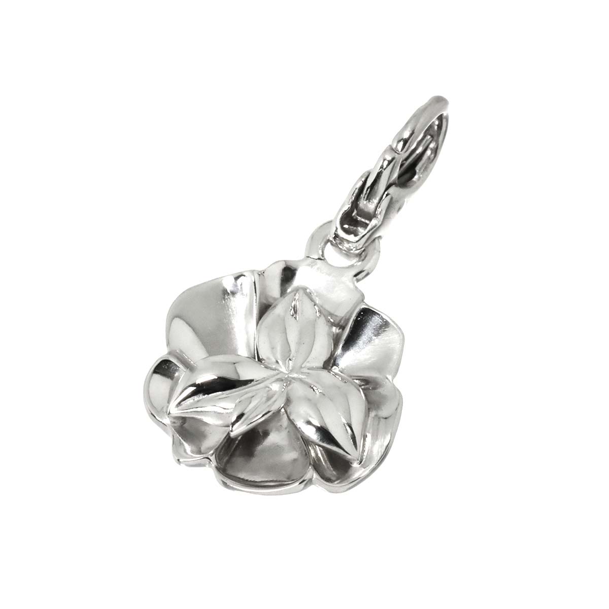 Camellia Pendant Top Charm 18K WG 750