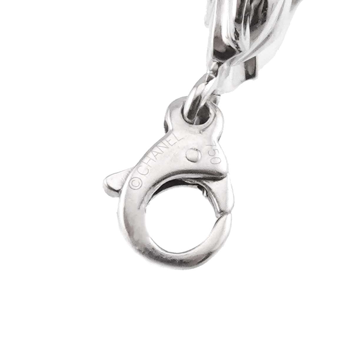 Camellia Pendant Top Charm 18K WG 750