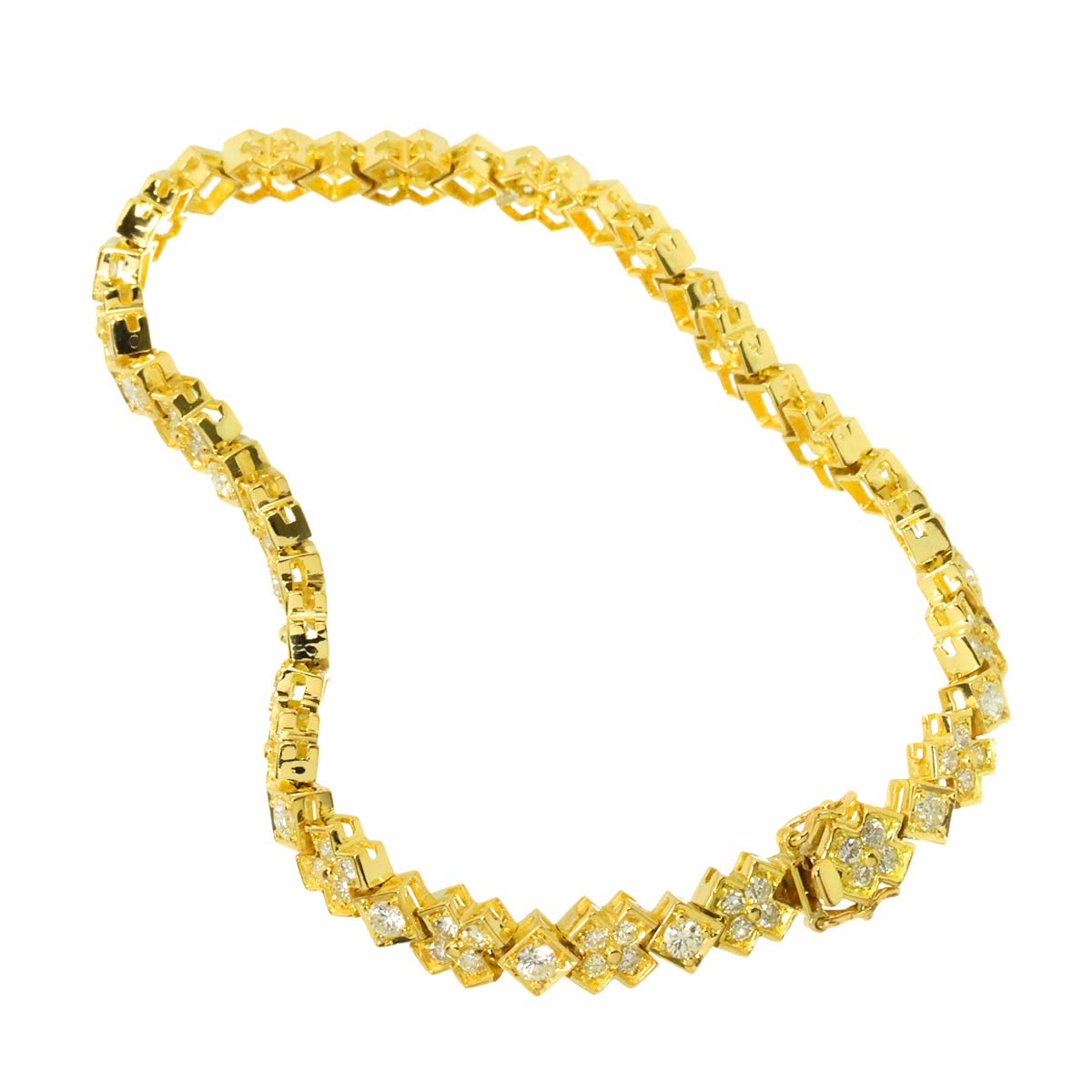 Diamond 3.25ct Bracelet K18 YG Yellow Gold 750