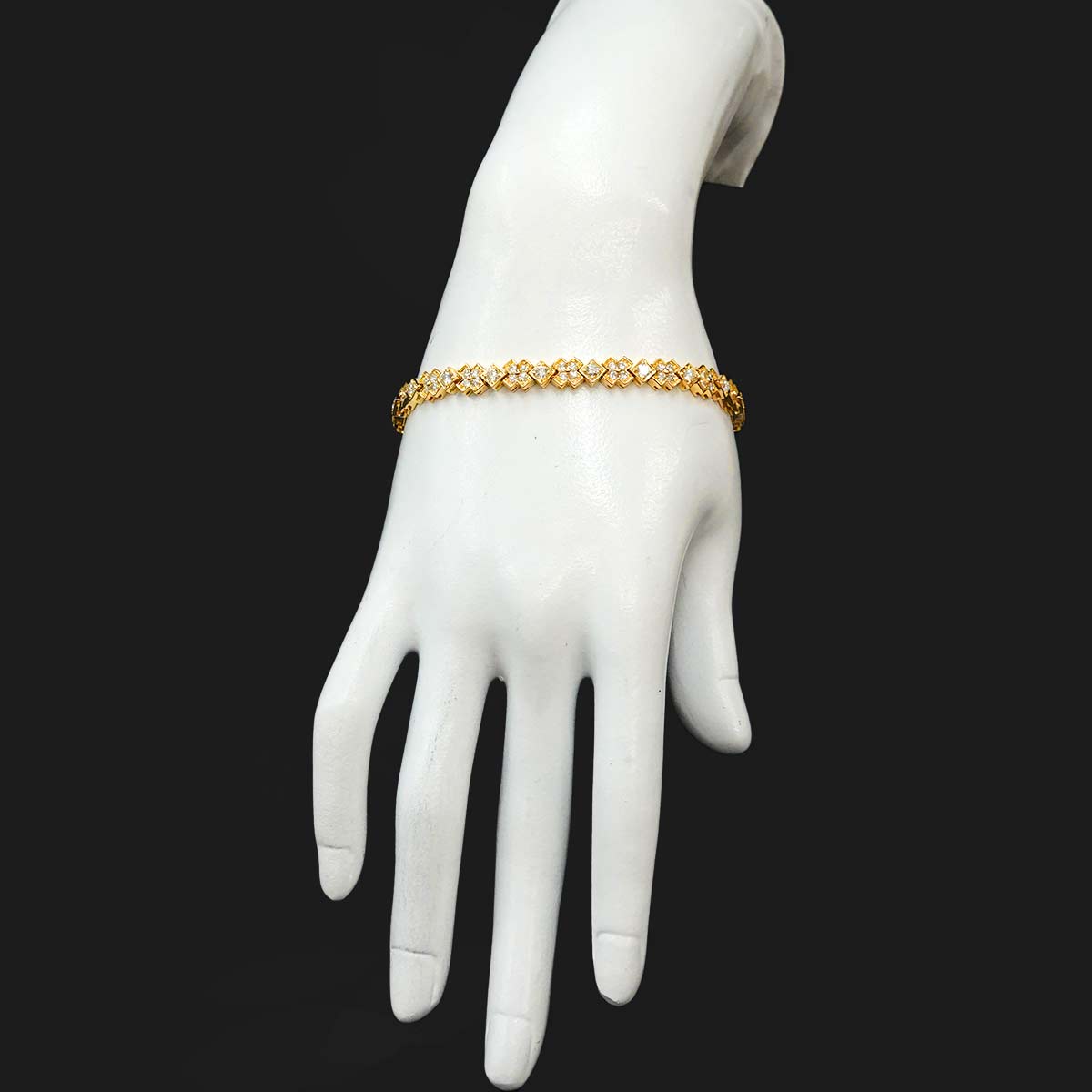 Diamond 3.25ct Bracelet K18 YG Yellow Gold 750