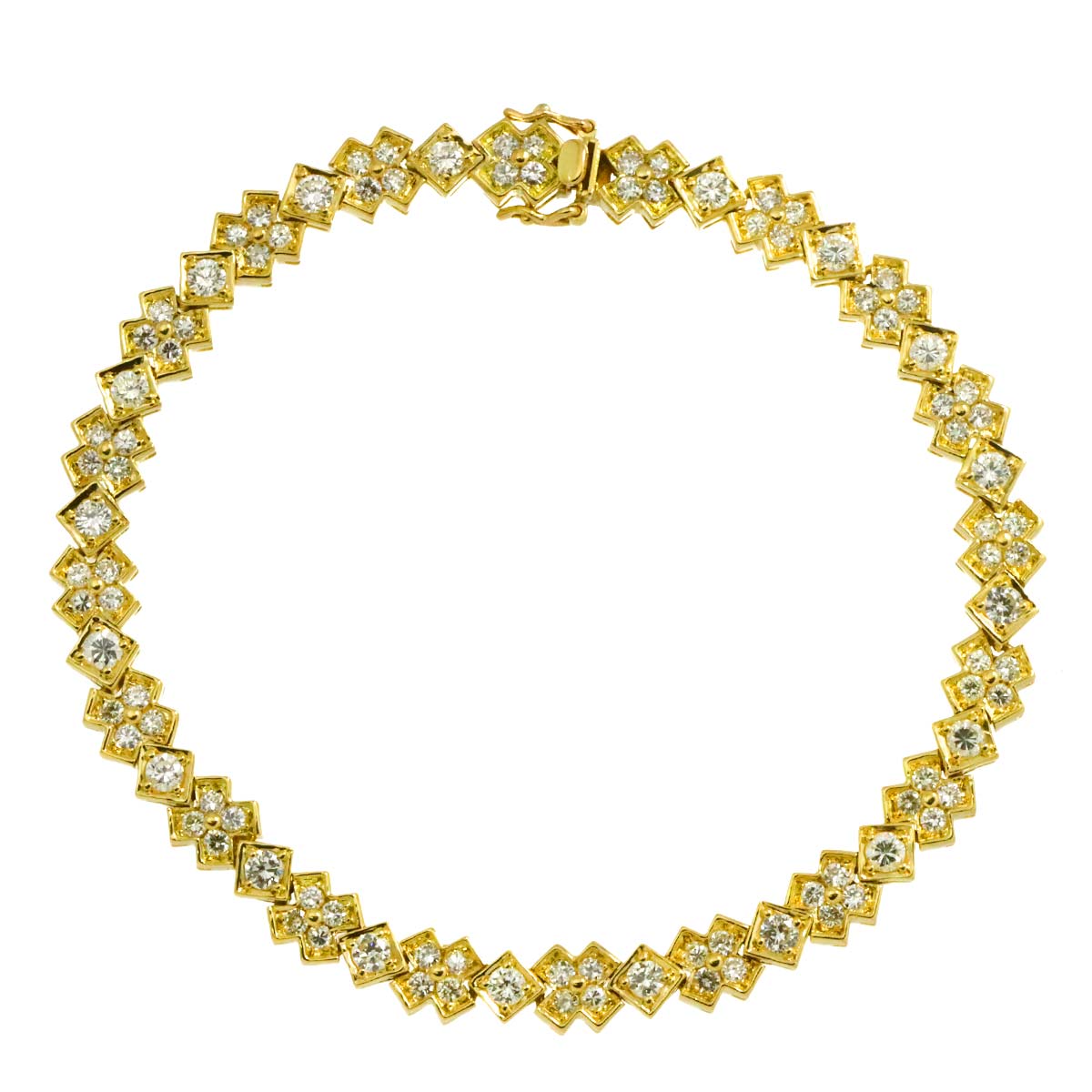 Diamond 3.25ct Bracelet K18 YG Yellow Gold 750