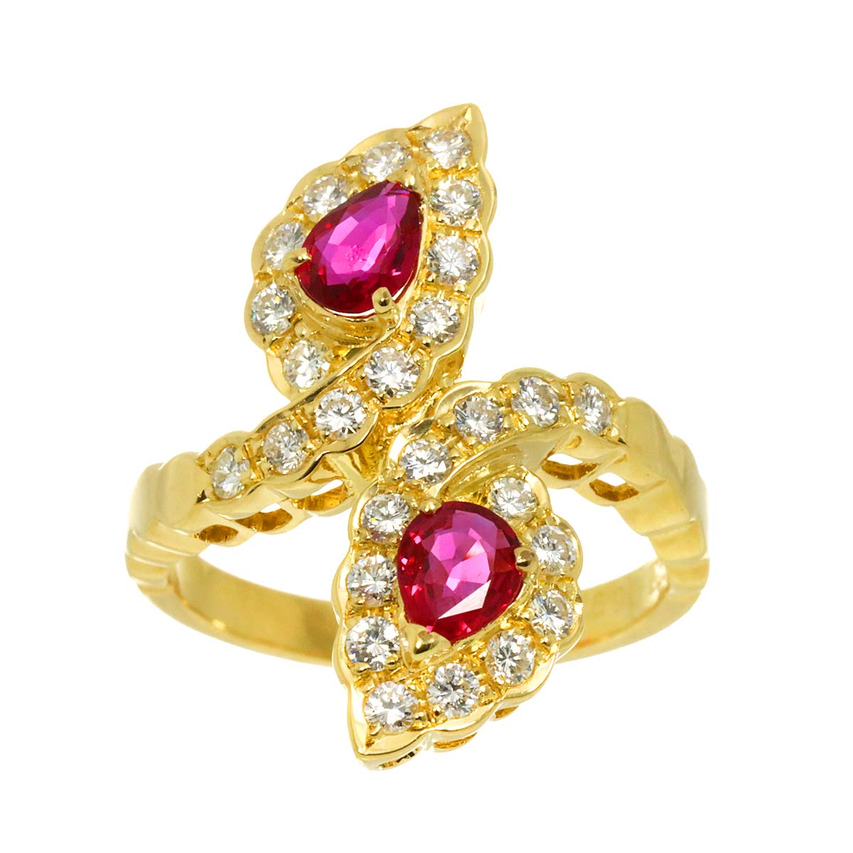 Ruby Diamond 0.69ct Ring 18K YG size6(US)