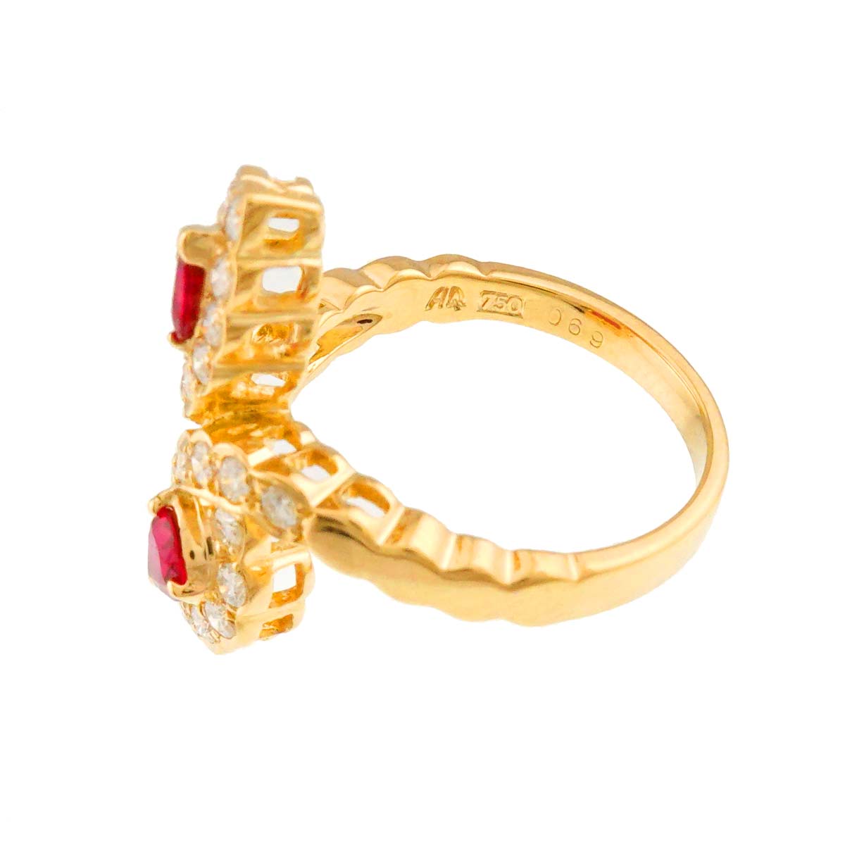 Ruby Diamond 0.69ct Ring 18K YG size6(US)