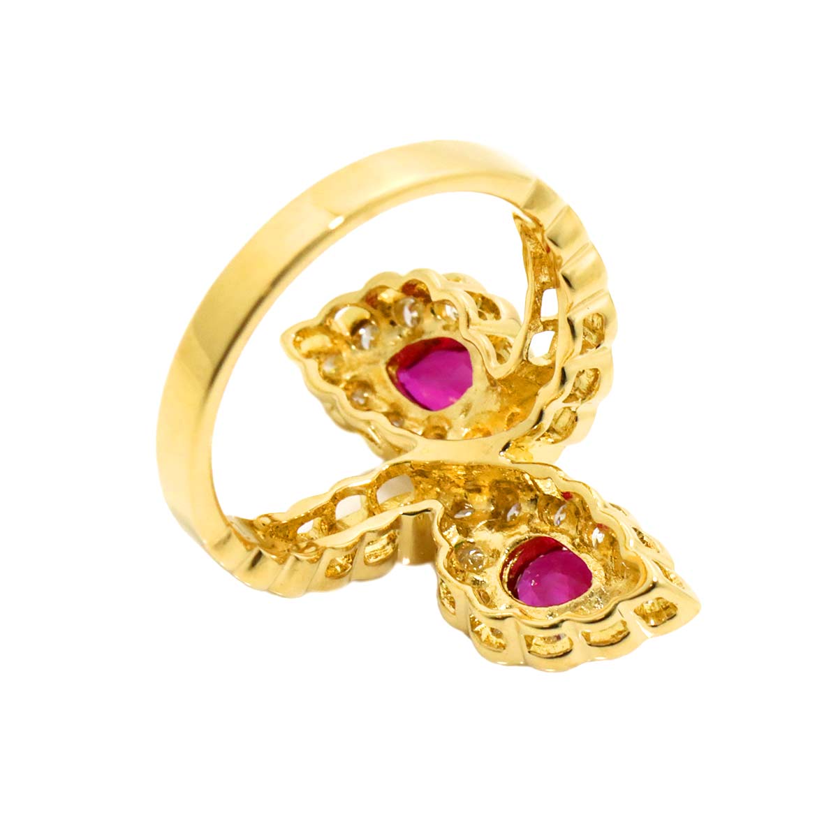 Ruby Diamond 0.69ct Ring 18K YG size6(US)