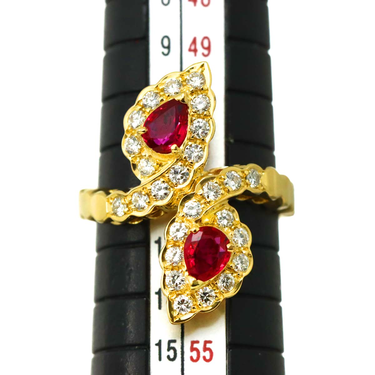 Ruby Diamond 0.69ct Ring 18K YG size6(US)