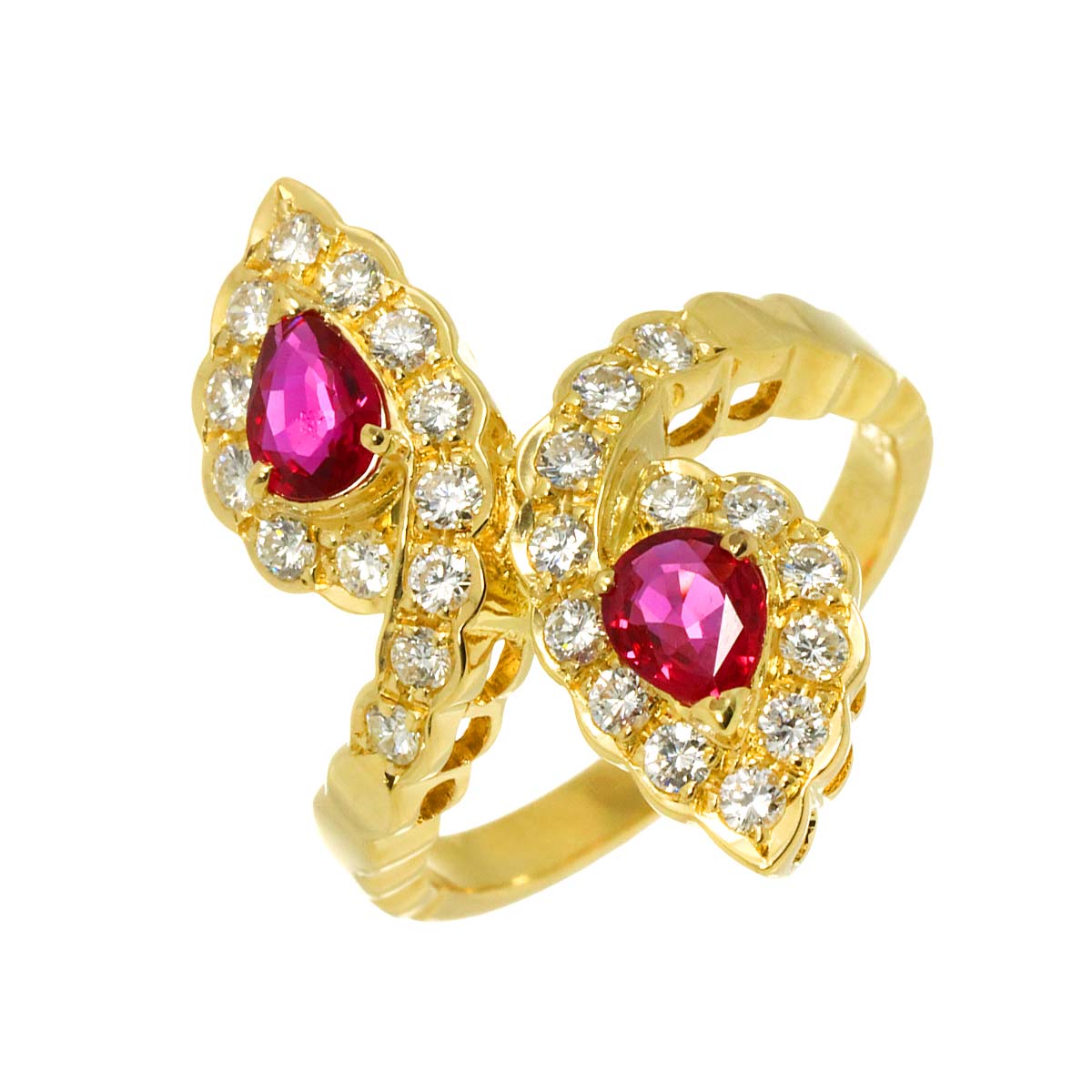 Ruby Diamond 0.69ct Ring 18K YG size6(US)
