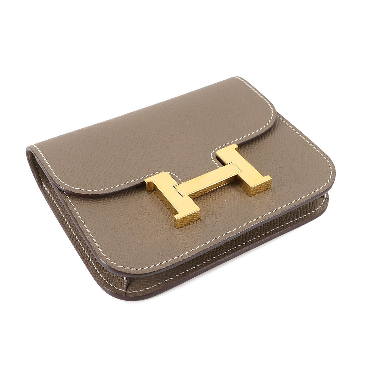 Constance Slim Wallet Epsom Etoupe Coin Case Purse