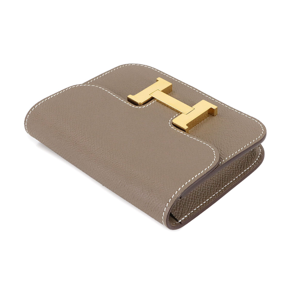 Constance Slim Wallet Epsom Etoupe Coin Case Purse