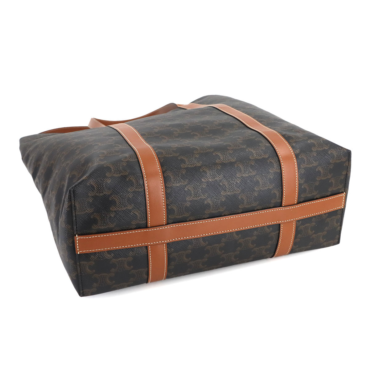 Triomphe Museum Tote Bag PVC Leather Tan 194542 Pouch Purse