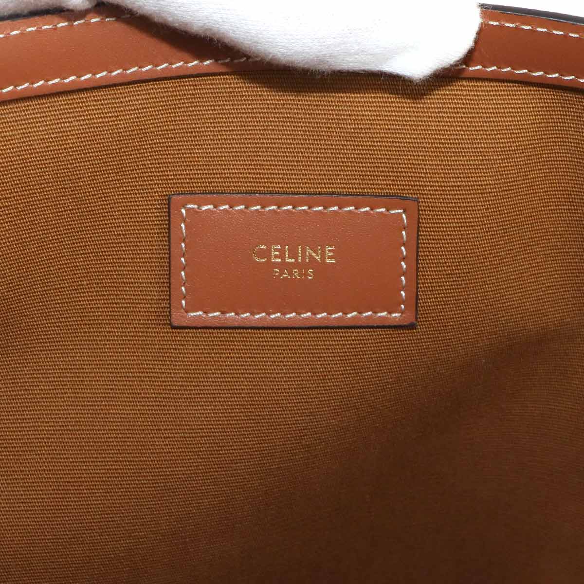 Triomphe Museum Tote Bag PVC Leather Tan 194542 Pouch Purse