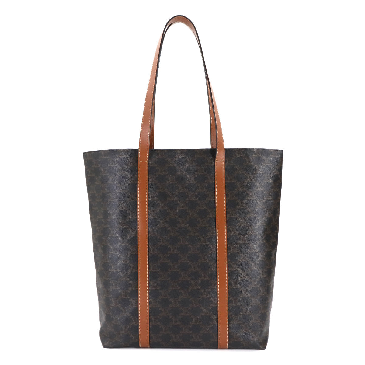 Triomphe Museum Tote Bag PVC Leather Tan 194542 Pouch Purse