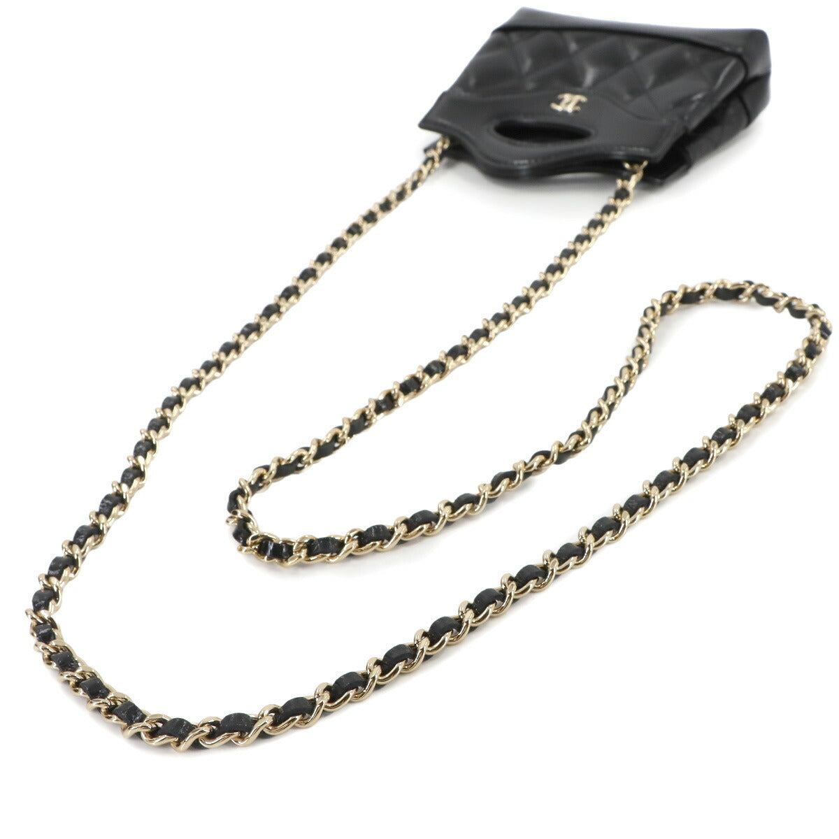 CHANEL 31 Micro Clutch Chain Shoulder Bag Leather Black Purse