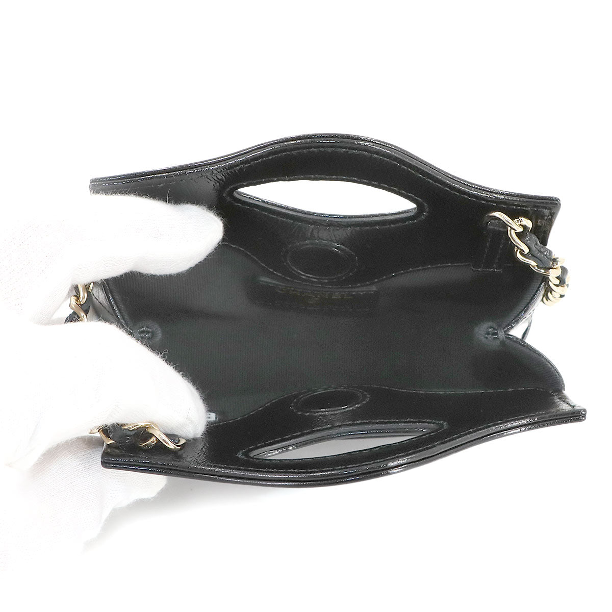 CHANEL 31 Micro Clutch Chain Shoulder Bag Leather Black Purse