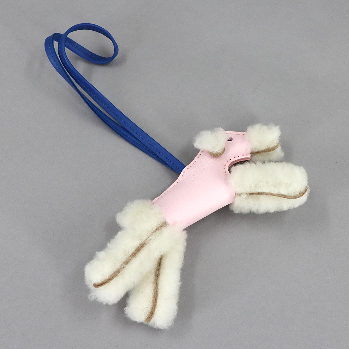 Budy Dog Bag Charm Agneau Milo Mouton Rose Darling Bleu France