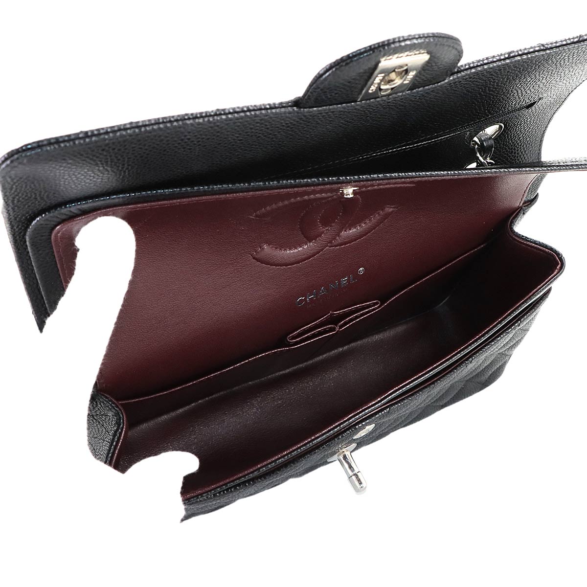 Matelasse 25 Chain Shoulder Bag Leather Black A01112