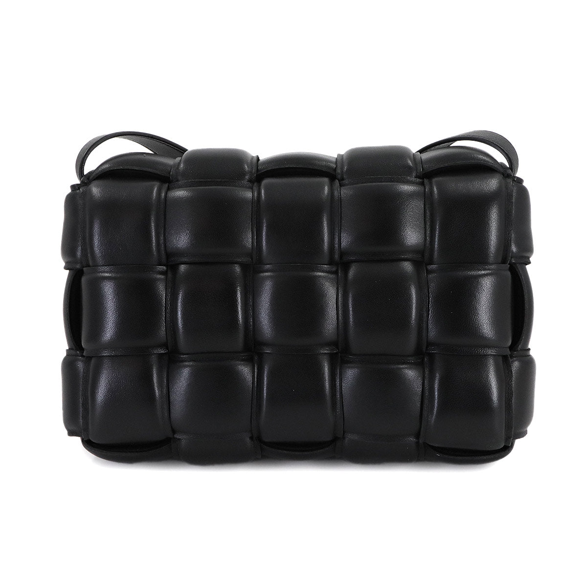 Intrecciato Padded Cassette Shoulder Bag Black 591970