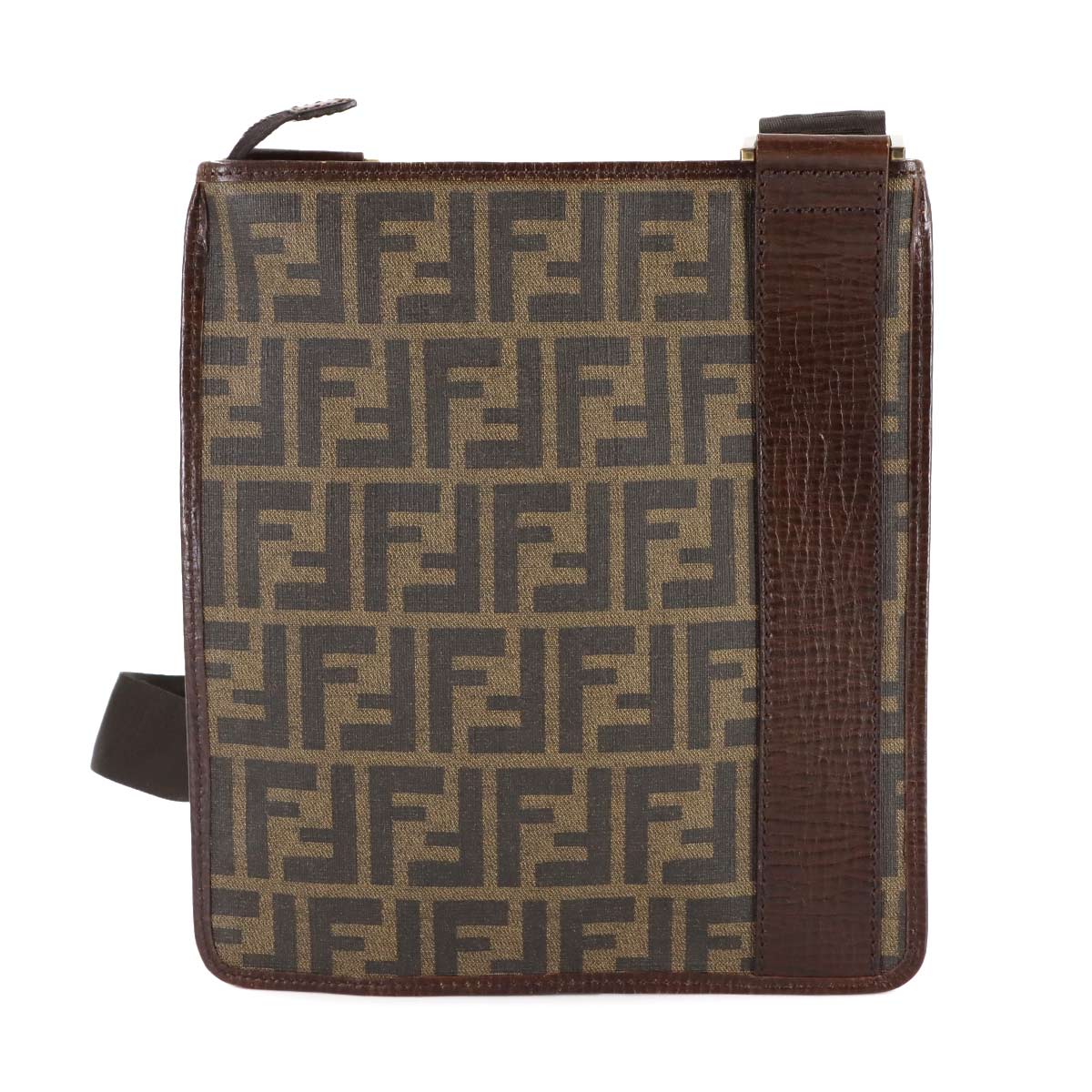 Zucca Shoulder Messenger Bag PVC Brown Black 7VA204 Purse