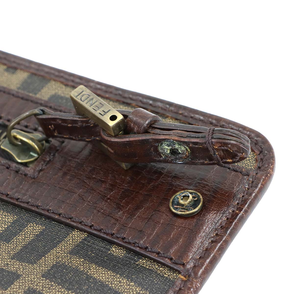 Zucca Shoulder Messenger Bag PVC Brown Black 7VA204 Purse