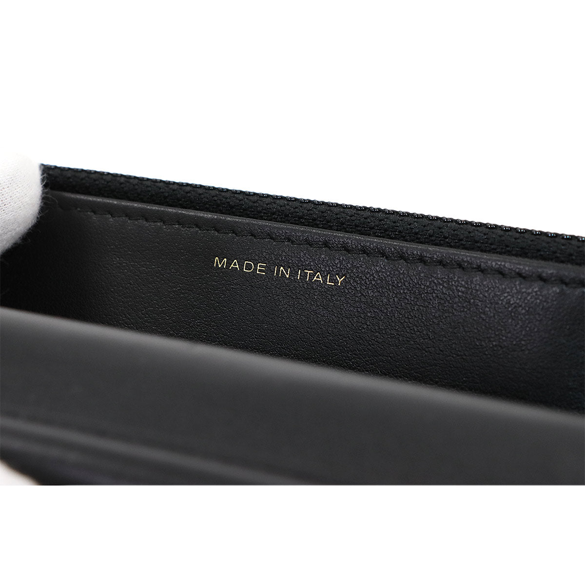 Camellia Chain Wallet Leather Black A82336 Purse CC Logos