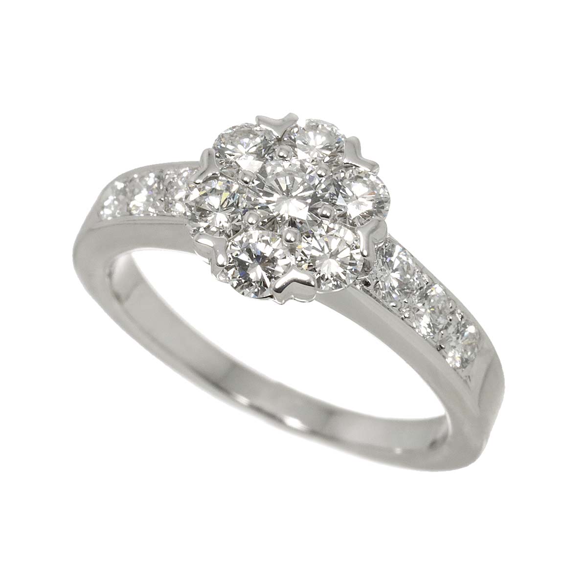 Fleurette Diamond Ring 18K WG 750 size47 4(US)