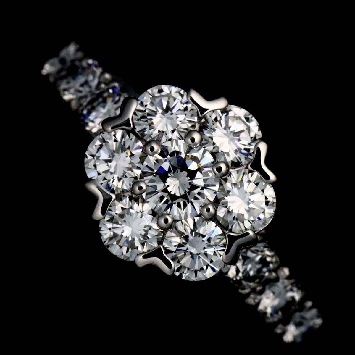 Fleurette Diamond Ring 18K WG 750 size47 4(US)
