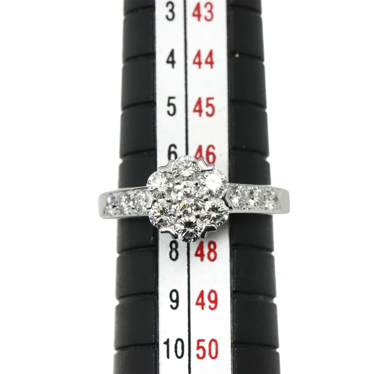 Fleurette Diamond Ring 18K WG 750 size47 4(US)