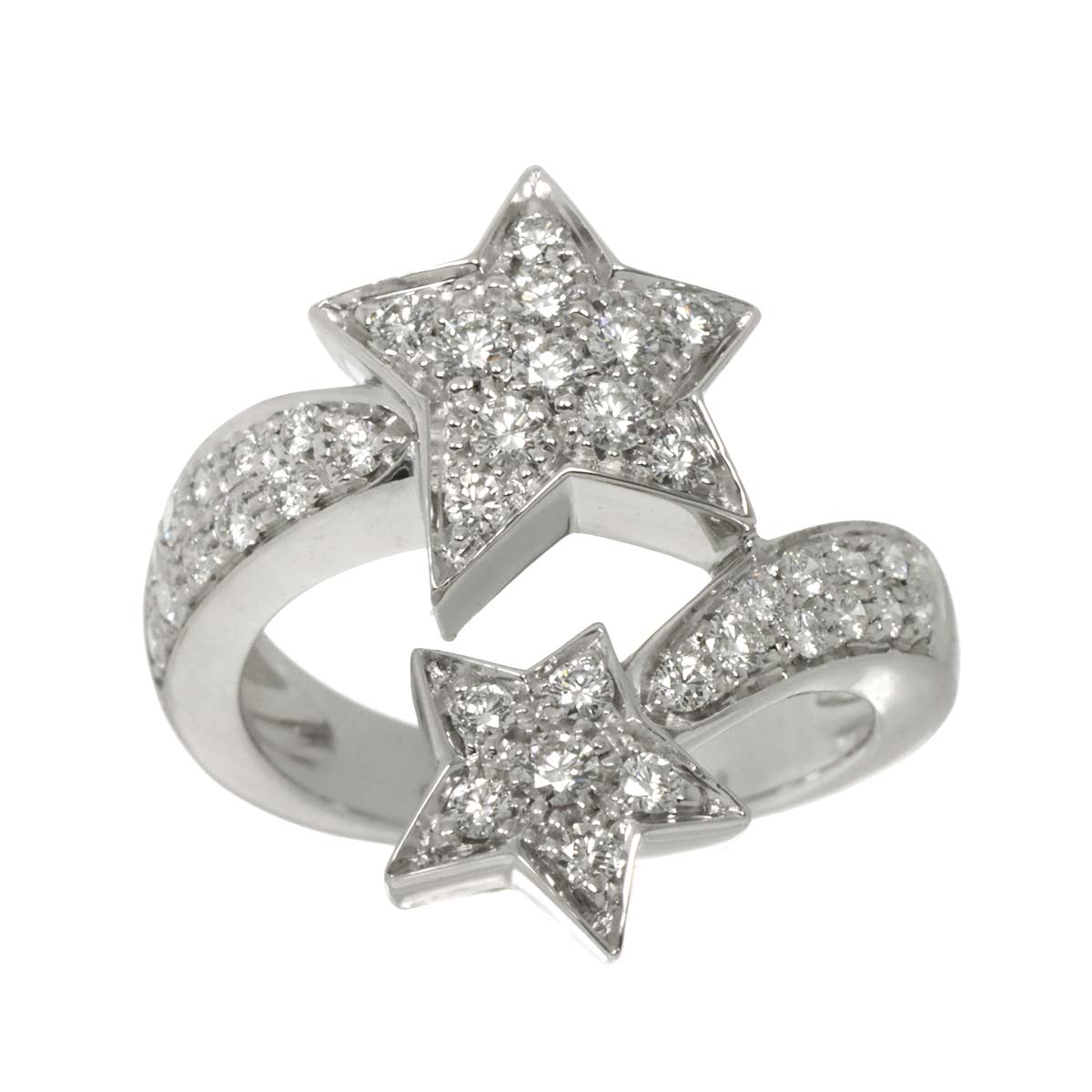 Comet Diamond Ring 18K White Gold 750 size49 4.75-5(US)