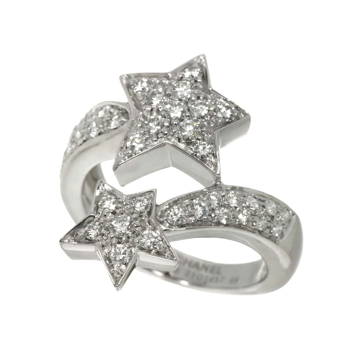 Comet Diamond Ring 18K White Gold 750 size49 4.75-5(US)