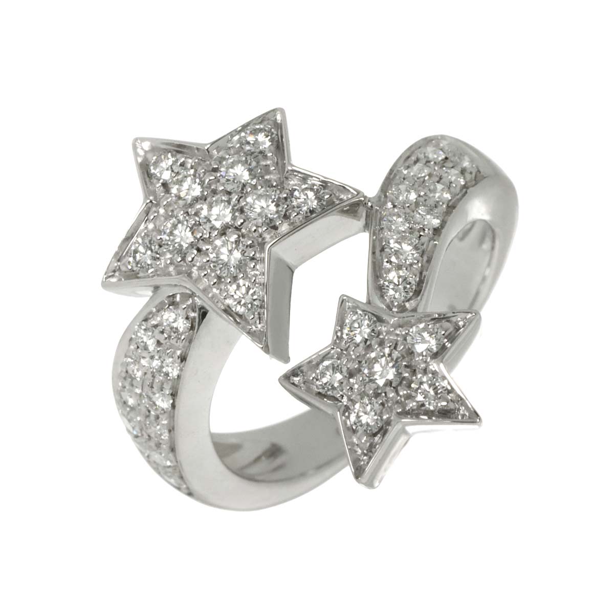 Comet Diamond Ring 18K White Gold 750 size49 4.75-5(US)